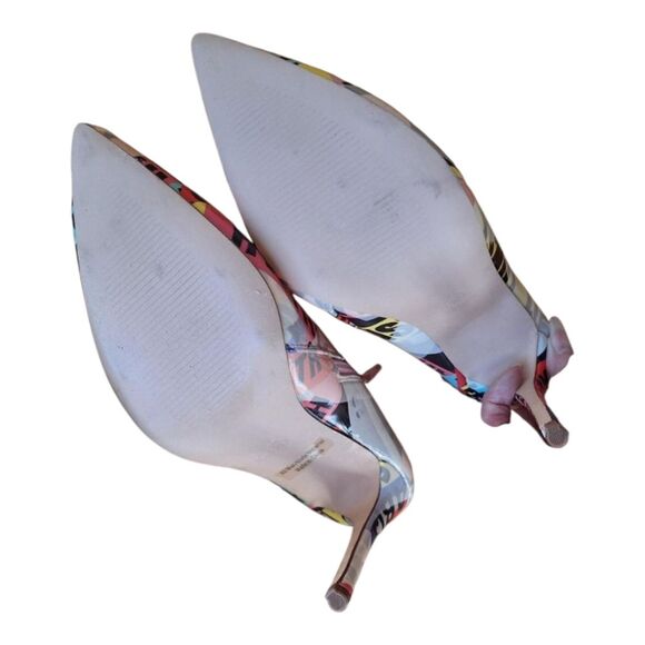 Pazzle Colorful high heels Stiletto Booties women's sz 10 Pink Yellow Blue Print - Picture 16 of 16